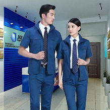 時(shí)尚夏季合體滌棉細(xì)斜短袖工作服FY621