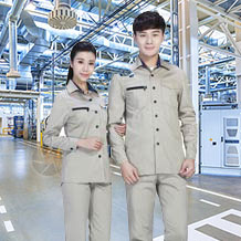 拉鏈口袋創(chuàng)意款夏季滌棉細紋短袖工作服FY636