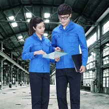 時尚經(jīng)典滌棉紗卡春秋工作服FY833